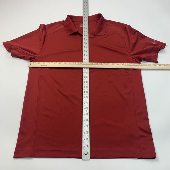 Nike Golf Shirt Men L Red Tour Performance Lightweight Short Sleeve Dri Fit Polo - Picture 6 of 12